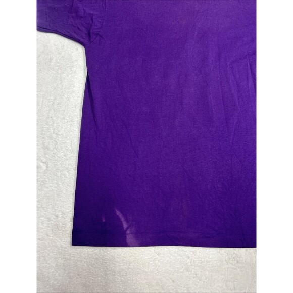Vintage 90s Beach Palm Trees Single Stitch Puffy Graphic T-Shirt Purple Size XL - Picture 10 of 10